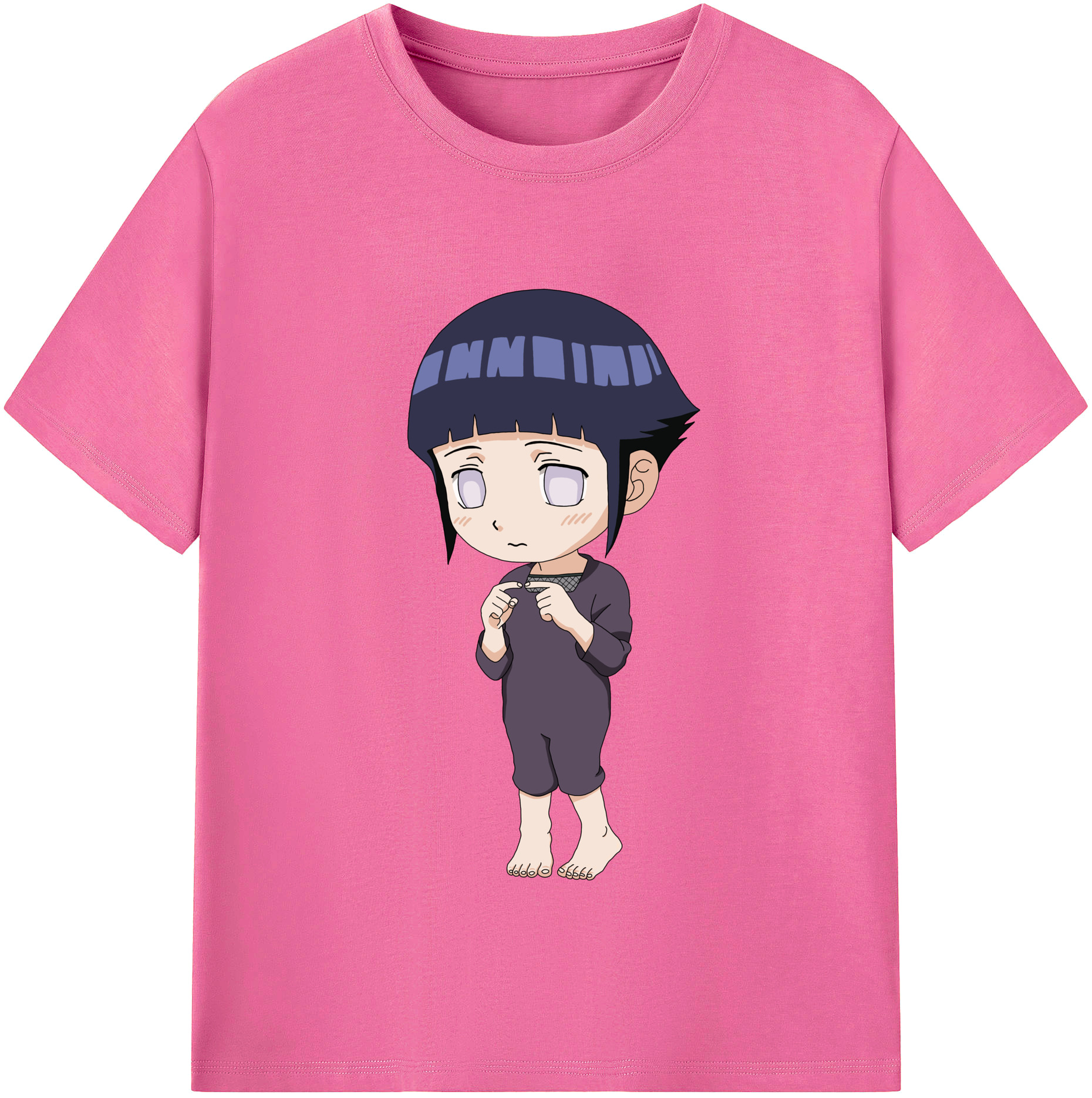 （画像用） NARUTO -ナルト- 日向ヒナタ Hyūga Hinata レディースカジュアルプリントTシャツ（綿100％）
